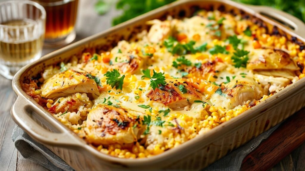 Chicken and Rice Casserole with Chicken Bouillon